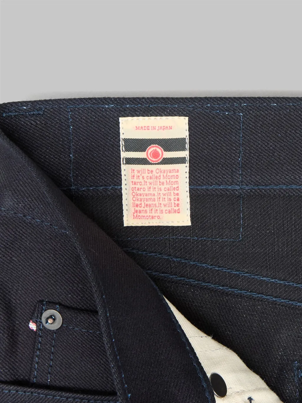 Momotaro 0405-IBSP 15.7oz Indigo X Black High Tapered Jeans