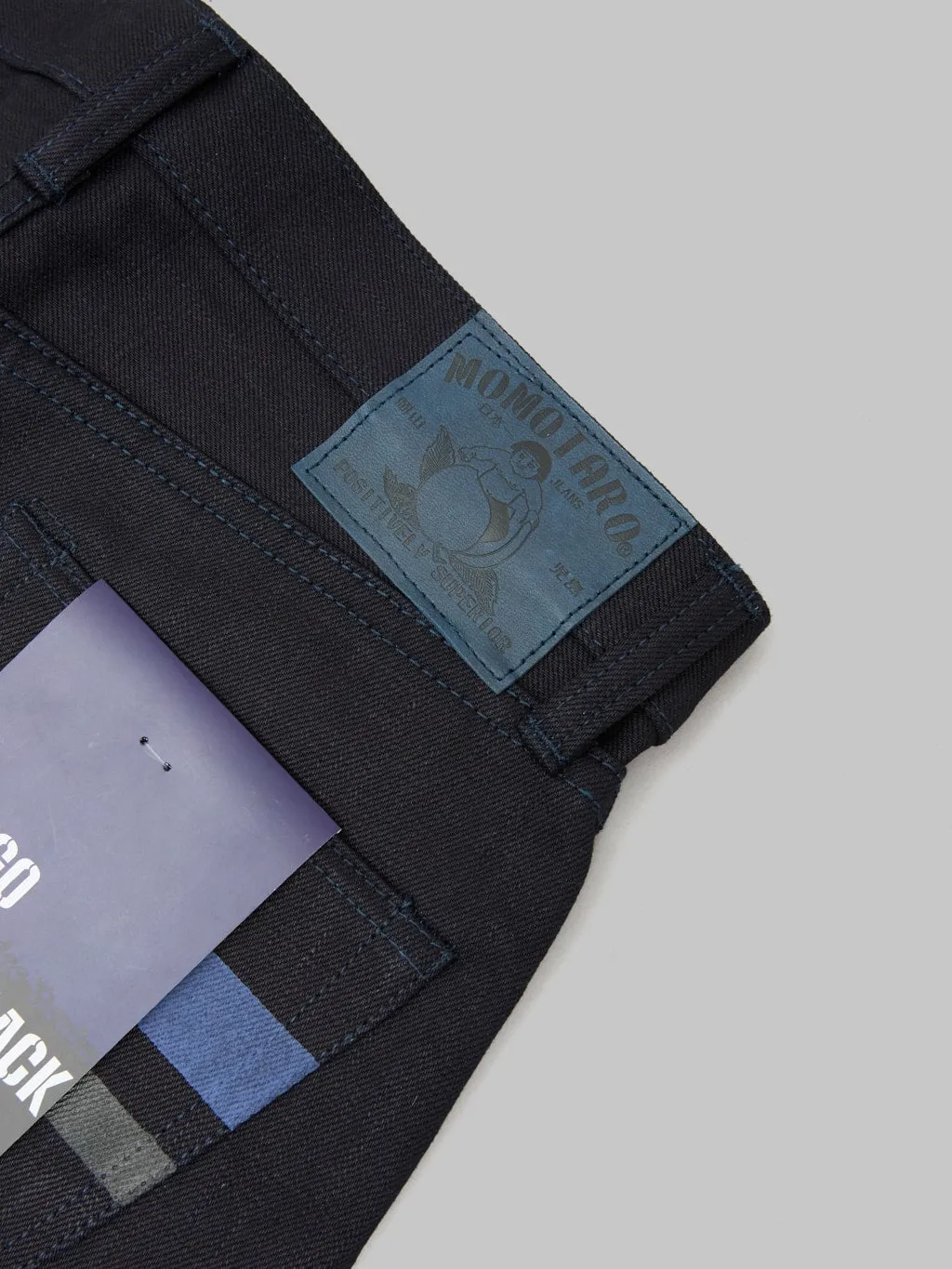 Momotaro 0405-IBSP 15.7oz Indigo X Black High Tapered Jeans