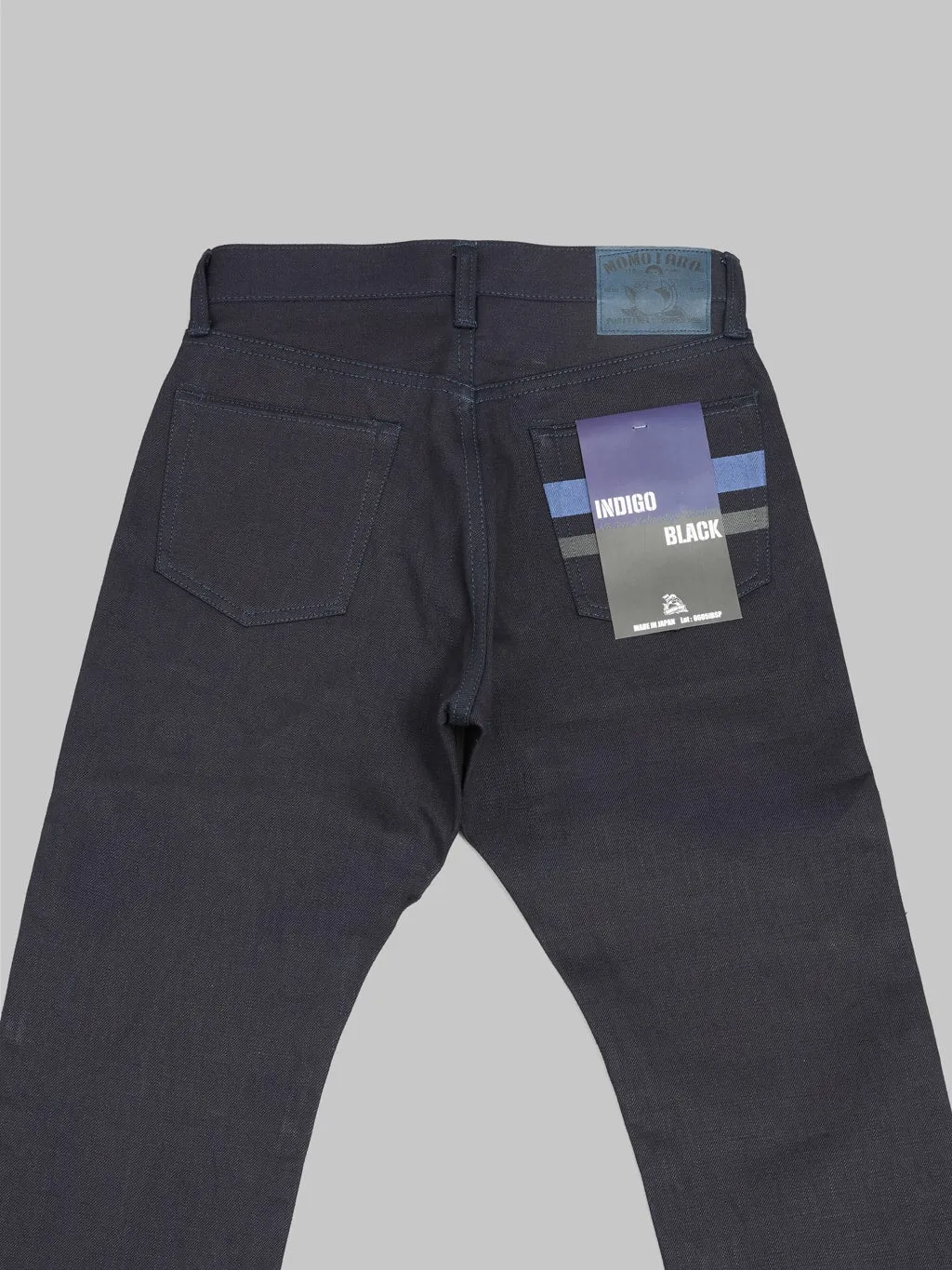Momotaro 0605-IBSP 15.7oz Indigo X Black Natural Tapered Jeans