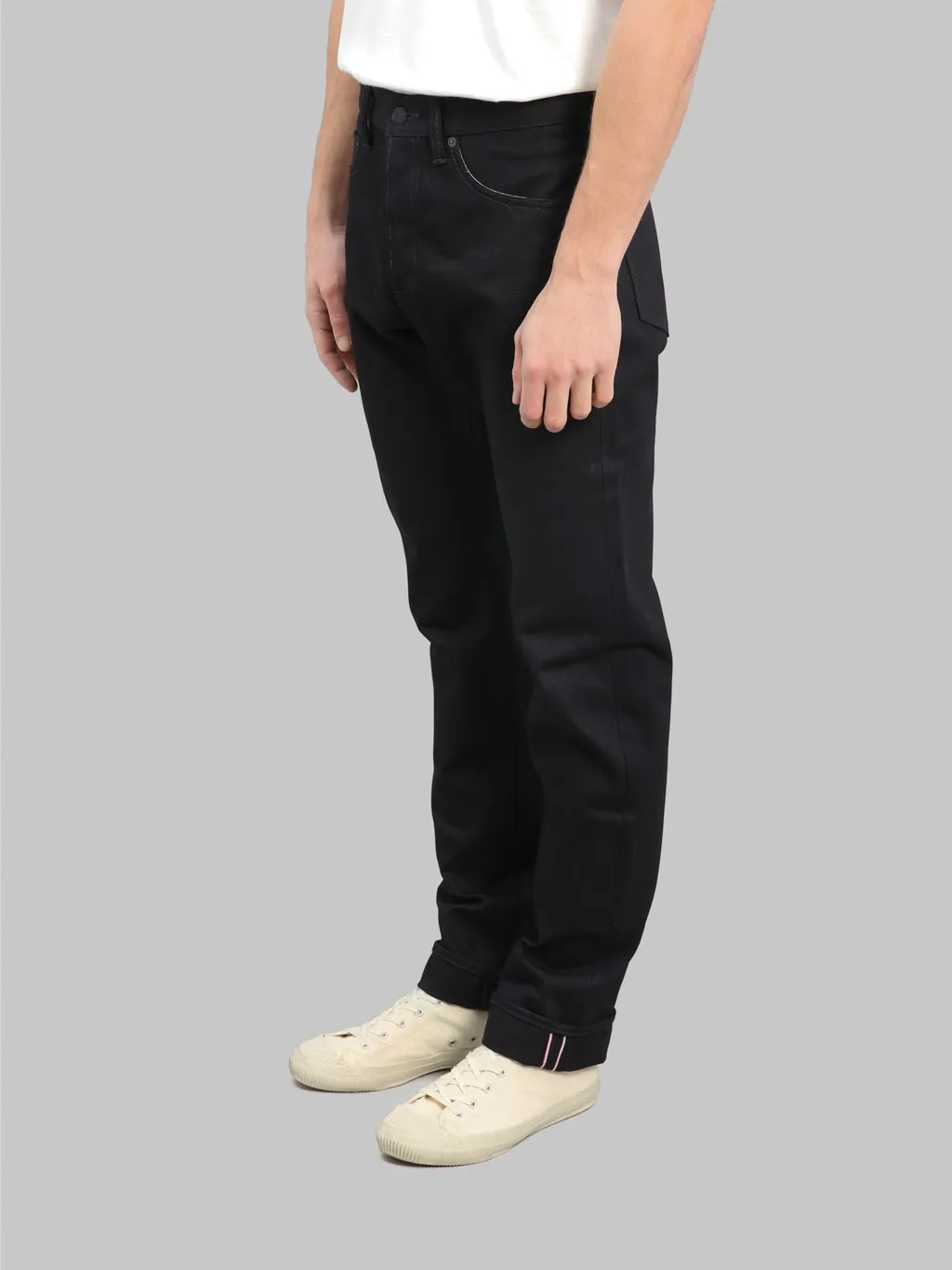 Momotaro 0605-IBSP 15.7oz Indigo X Black Natural Tapered Jeans