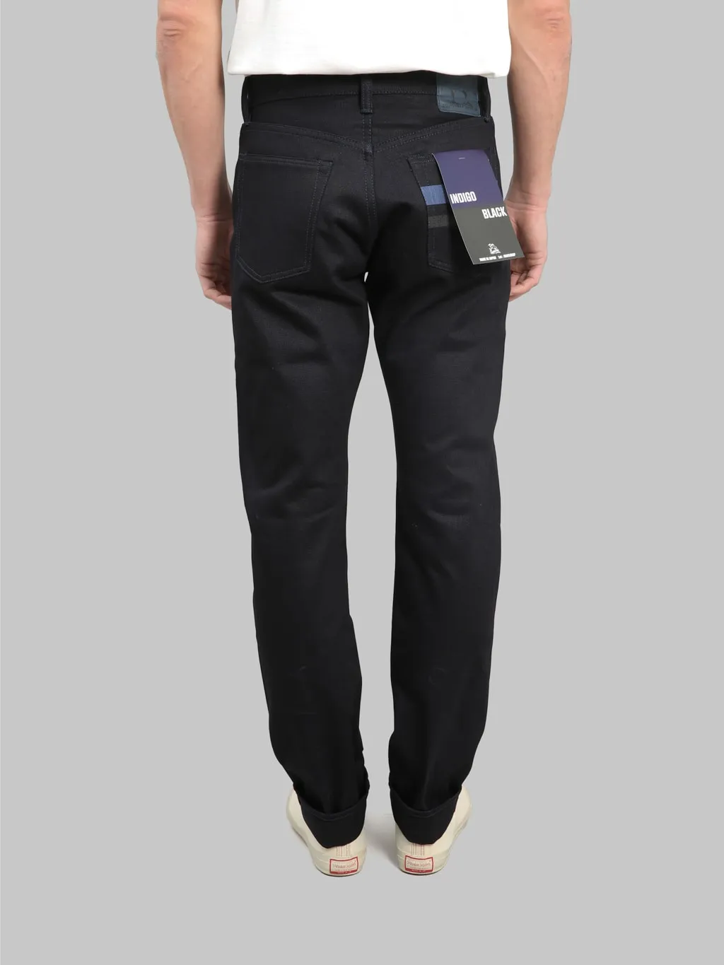 Momotaro 0605-IBSP 15.7oz Indigo X Black Natural Tapered Jeans