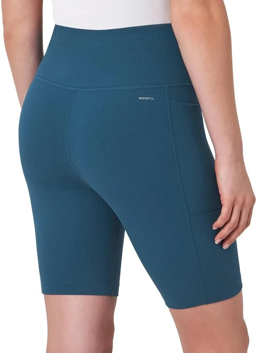 Mondetta Womens Active Midweight Ribbed Bike Short