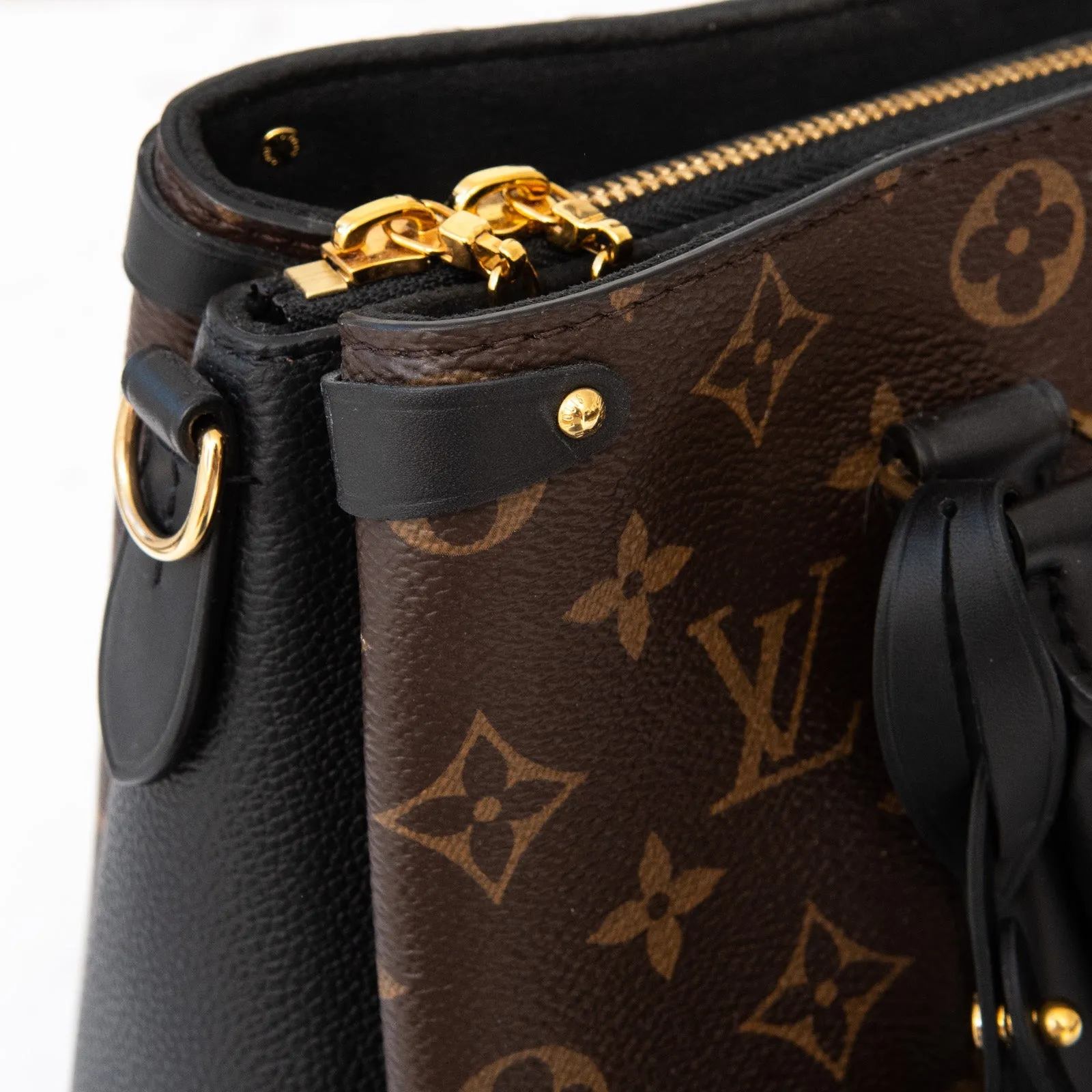 Monogram Soufflot Louis Black Contemporary  Bag Vuitton BB Sleek