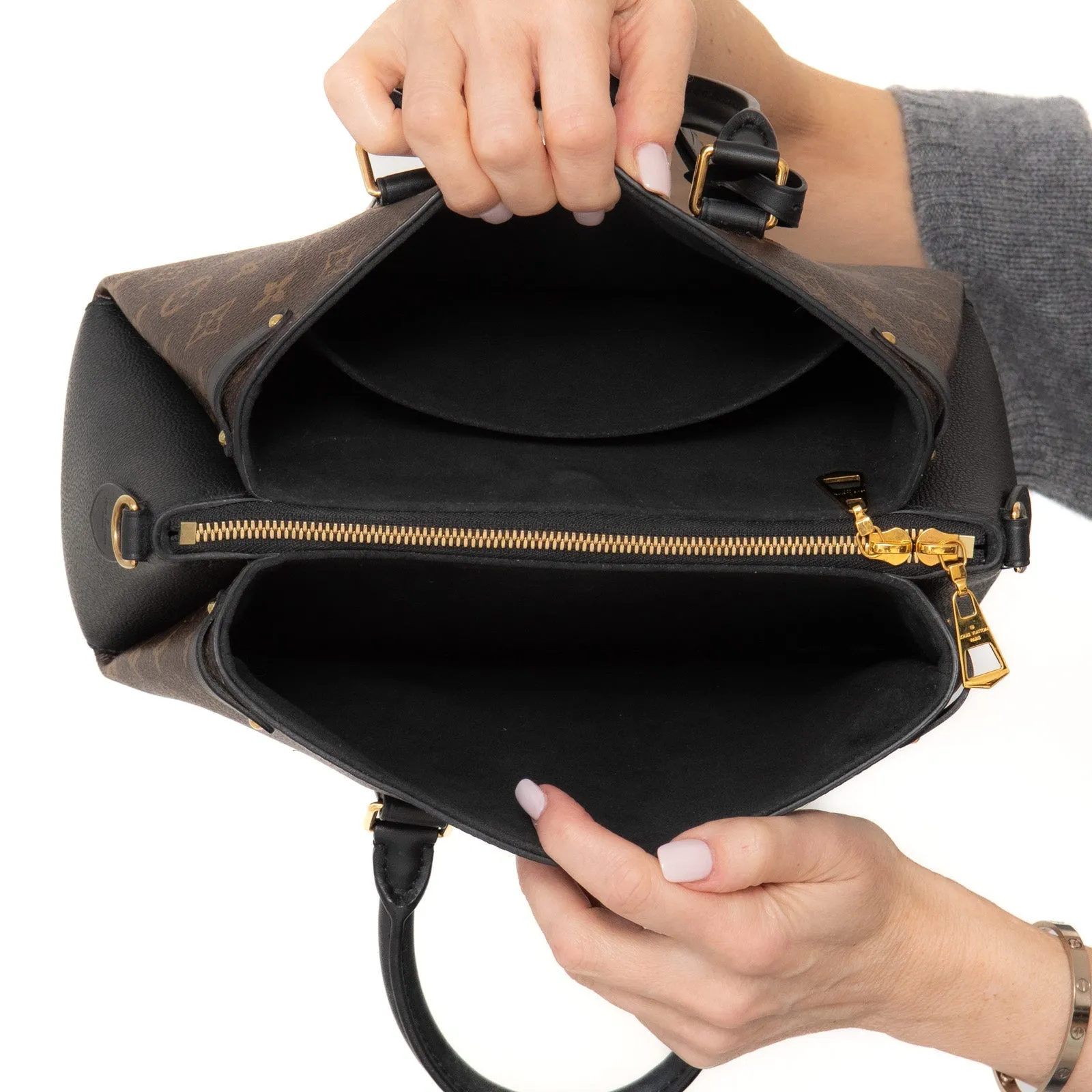 Monogram Soufflot Louis Black Contemporary  Bag Vuitton BB Sleek