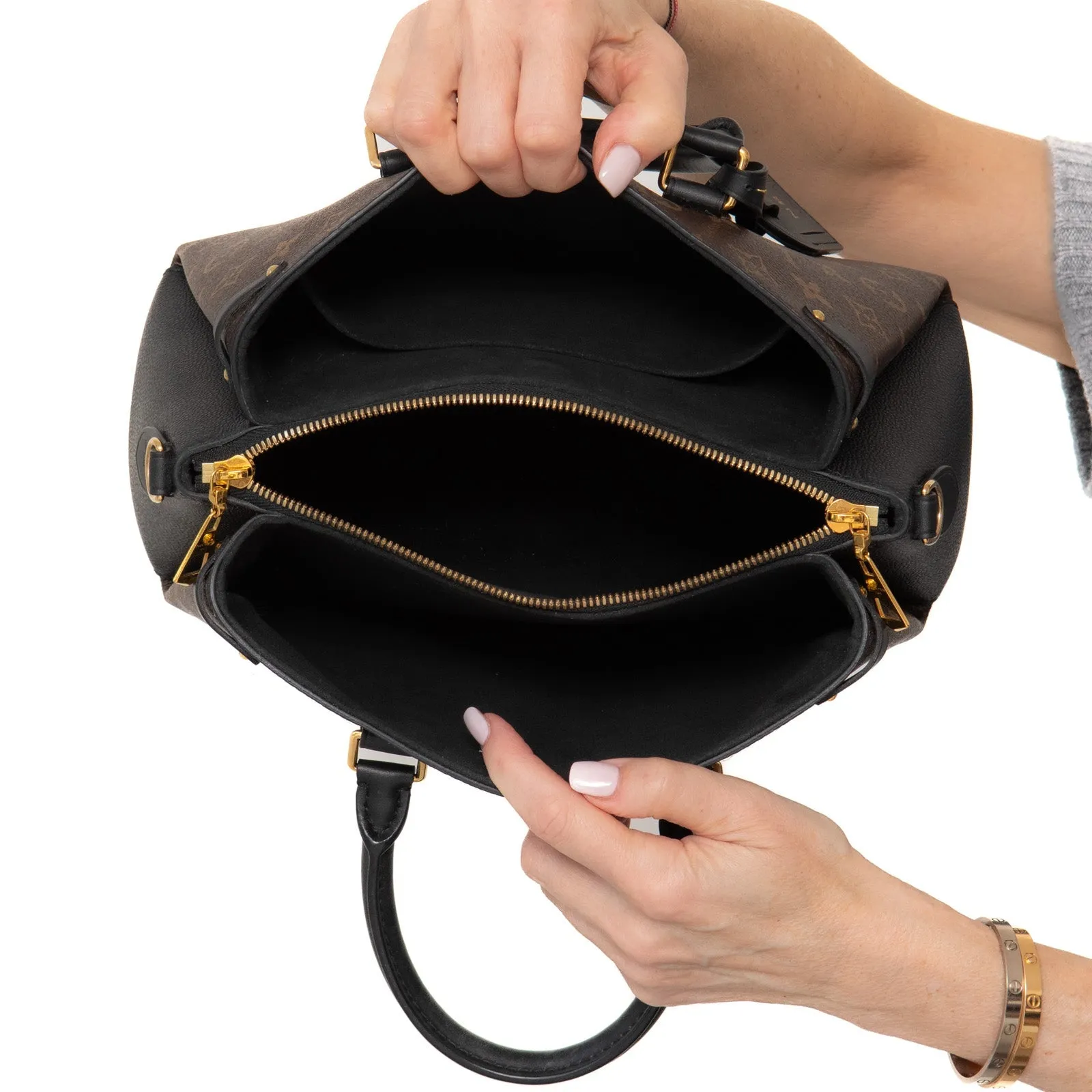 Monogram Soufflot Louis Black Contemporary  Bag Vuitton BB Sleek