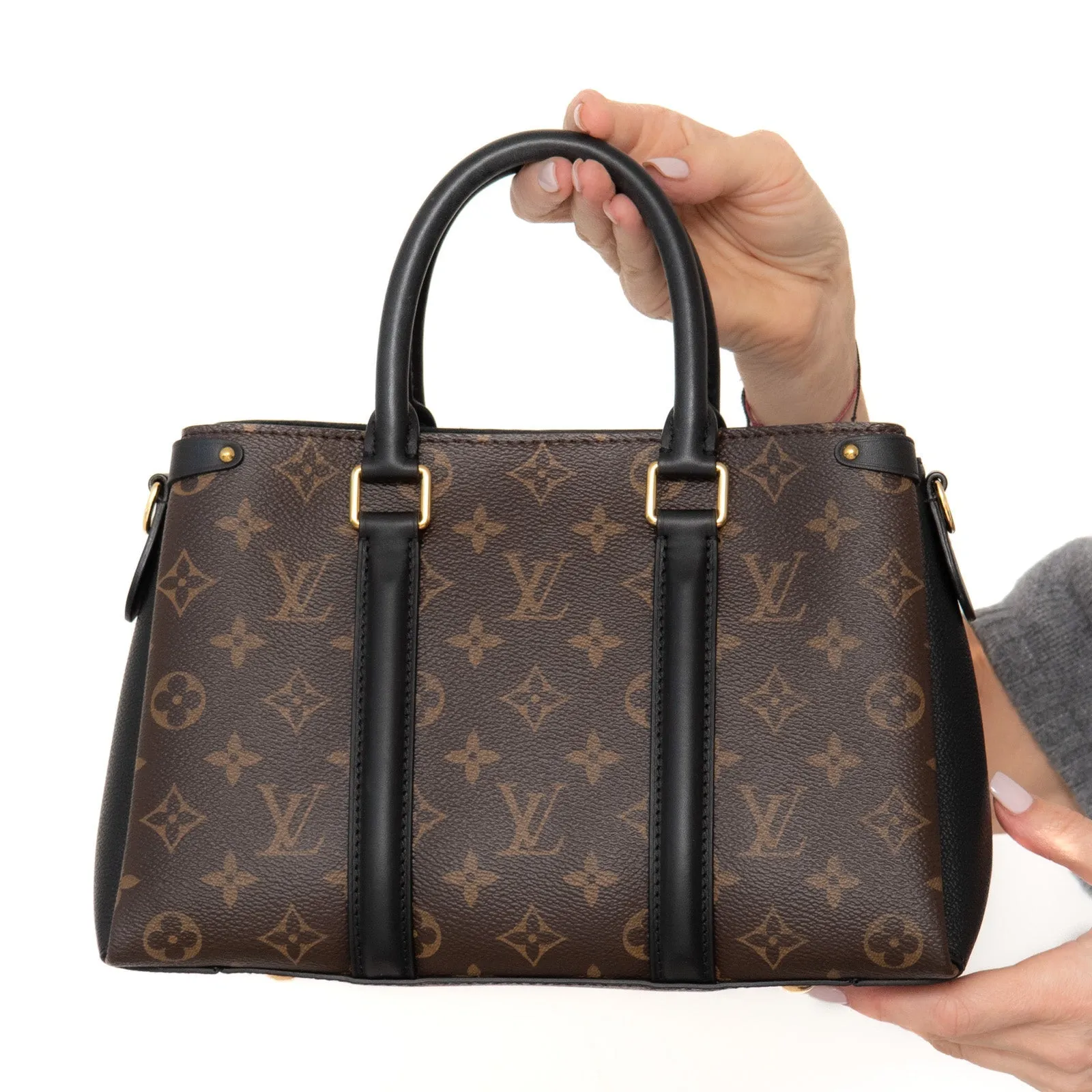 Monogram Soufflot Louis Black Contemporary  Bag Vuitton BB Sleek