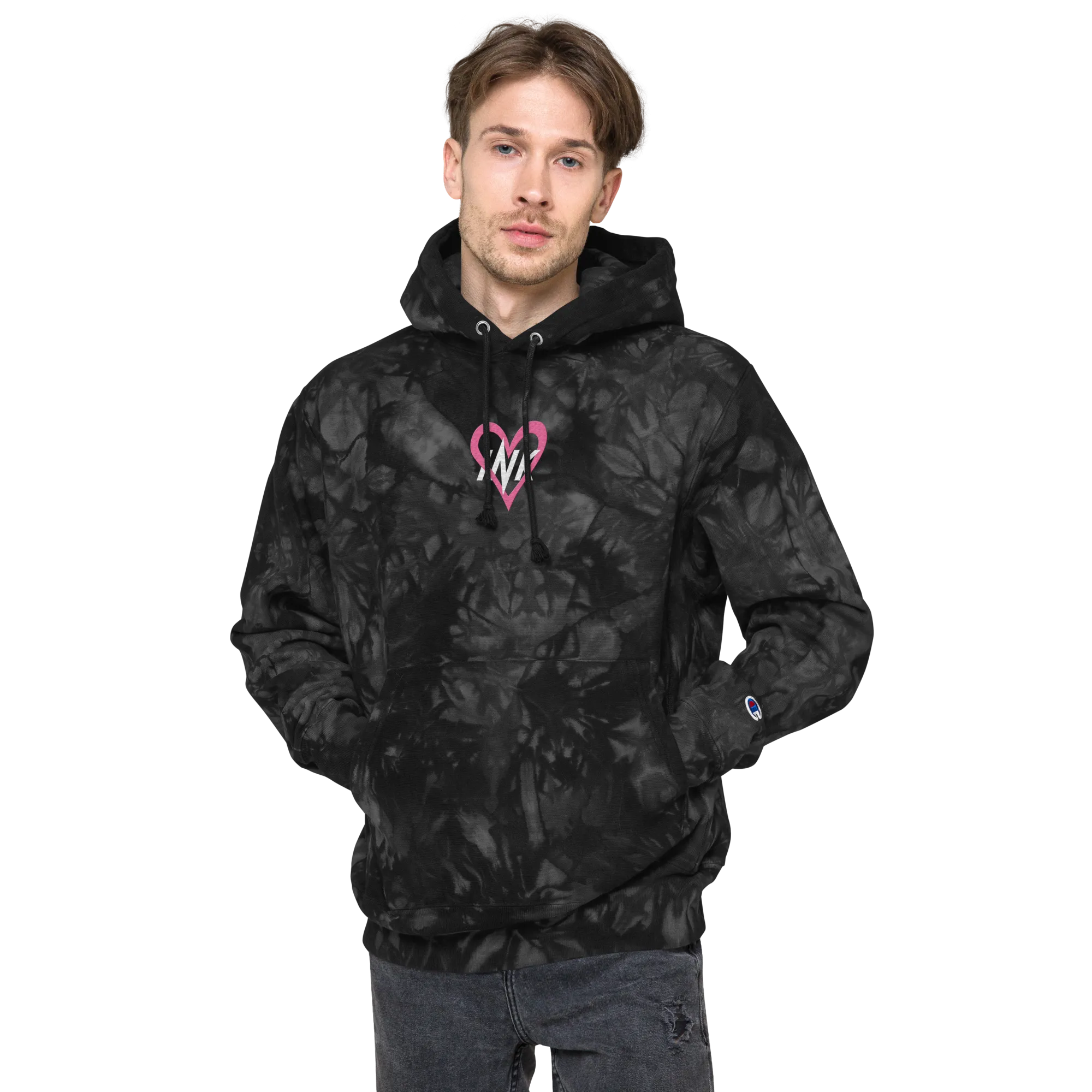 Montecristo Ink x Champion Tie-Dye Hoodie featuring Ink Love Embroidery
