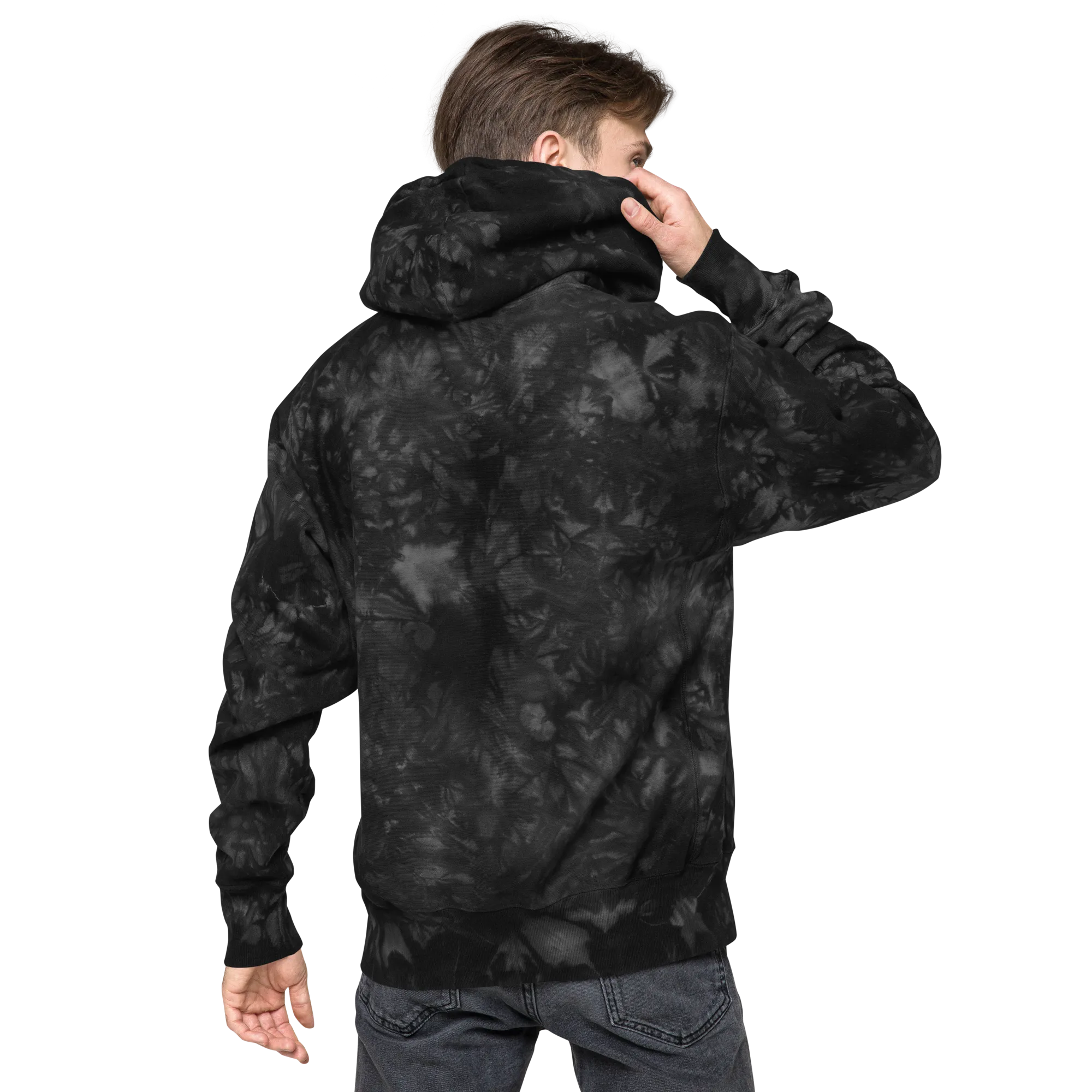 Montecristo Ink x Champion Tie-Dye Hoodie featuring Ink Love Embroidery