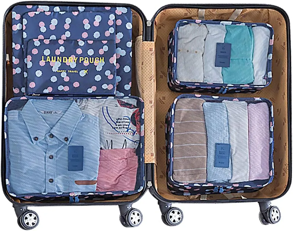 Mossio 7 Set Packing Cubes with Shoe Bag - Travel Carry On Luggage Organizer