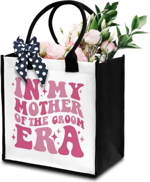 Mother Of The Groom Tote Bag For Women, In My Mother Of The Groom Era Tote Bag For Wedding Bachelorette Party, Tote Bag With Ribbon, Beach Bag Gifts For Bridal Shower Wedding Friends -44