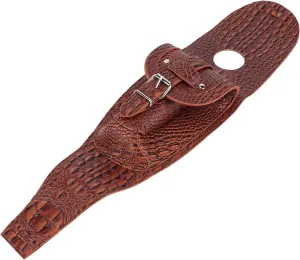 Motorcycle Tank Bag PU Leather Dash Console Center Pouch Motorcycle Gas Bag Motorcycle Fuel Bib Bag Universal Motorcycle Bag(Brown Crocodile)