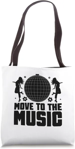 Move To The Music Vintage 70’s Dancing Retro Dance Music Tote Bag