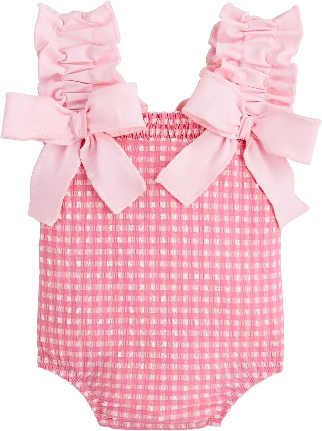 Mud Pie Baby Girl's Children's Pink Crinkle Check 1Pc 9-12M