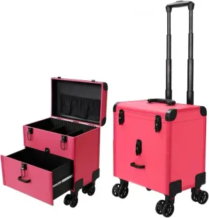 Multi-Layer Multi-Functional Cosmetic Case Special Beauty Trolley Case Rolling Makeup Case Adjustable Pull Rod (C)