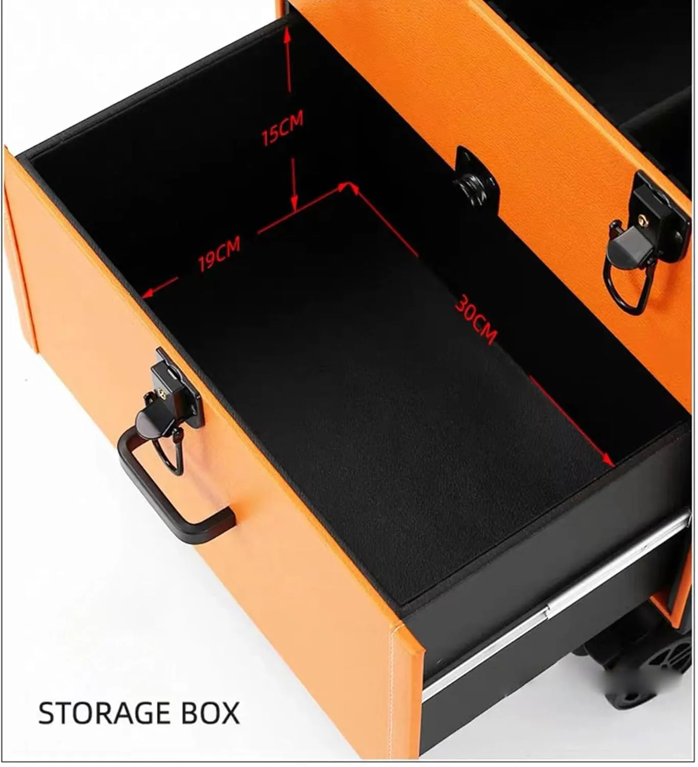 Multi-Layer Multi-Functional Cosmetic Case Special Beauty Trolley Case Rolling Makeup Case Adjustable Pull Rod (C)