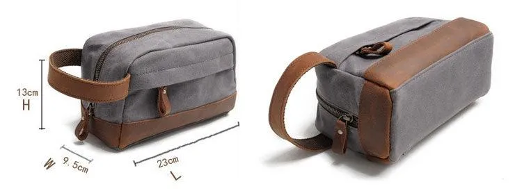 Multifunction Canvas and Leather Handy Sling Hand Pouch - Green