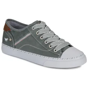 Mustang Alaska 1376-303-72 Women's Lace Up Low Profile Canvas Trainer Green/Grey