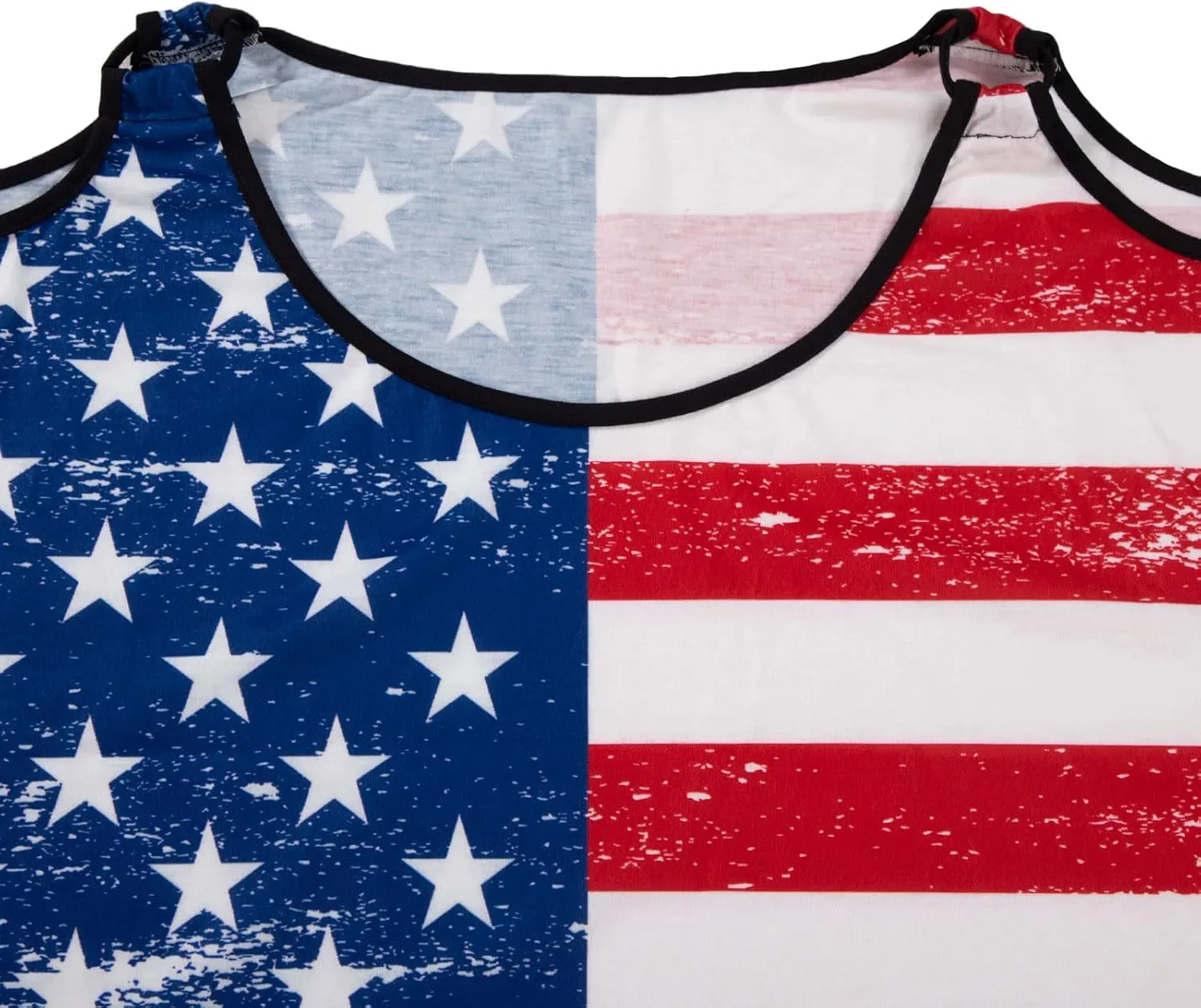 MYHALF Plus Size American Flag Shirt Womens 4th of July Tee USA Flag Tie-Dye Print Shirt Cold Shoulder Patriotic Tops