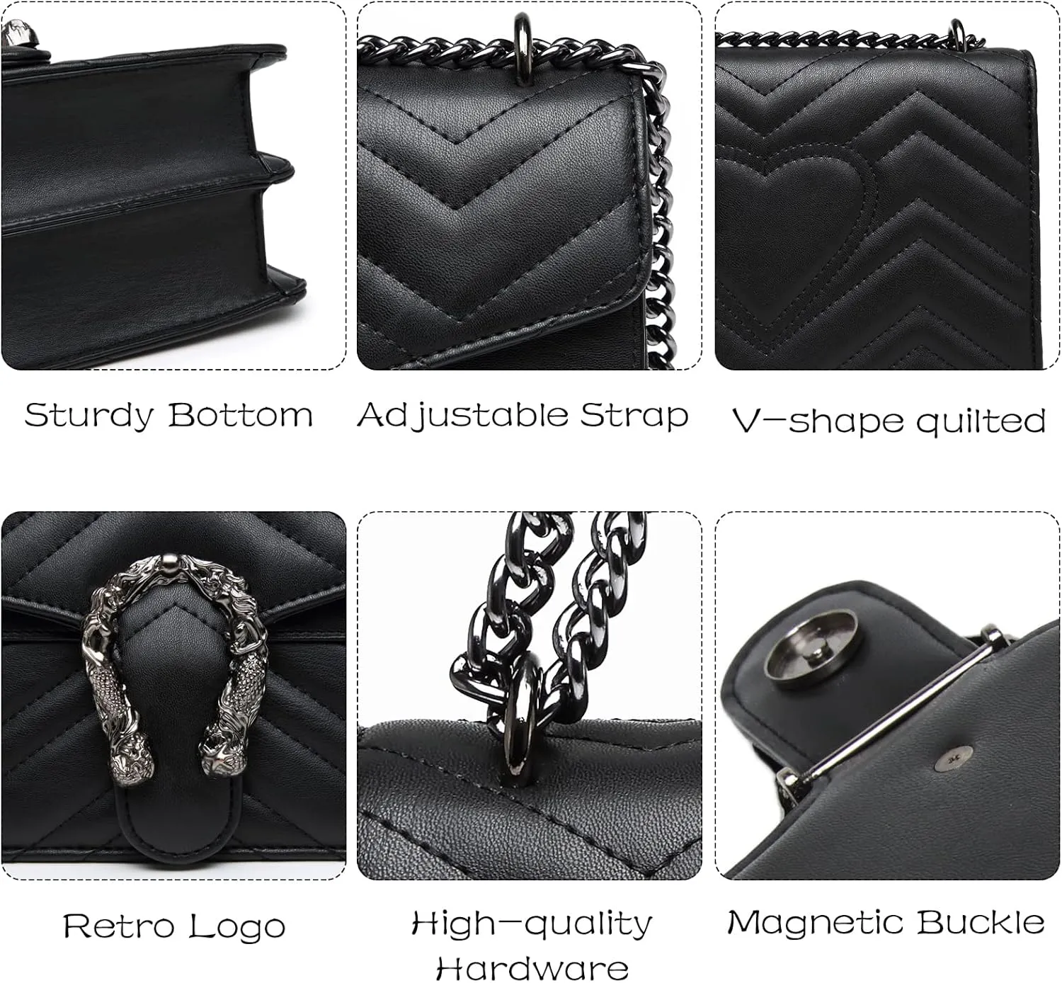 MYHOZEE Crossbody Bags for Women - Snake Printed Clutch Purses Leather Chain Shoulder Bags Evening Handbags