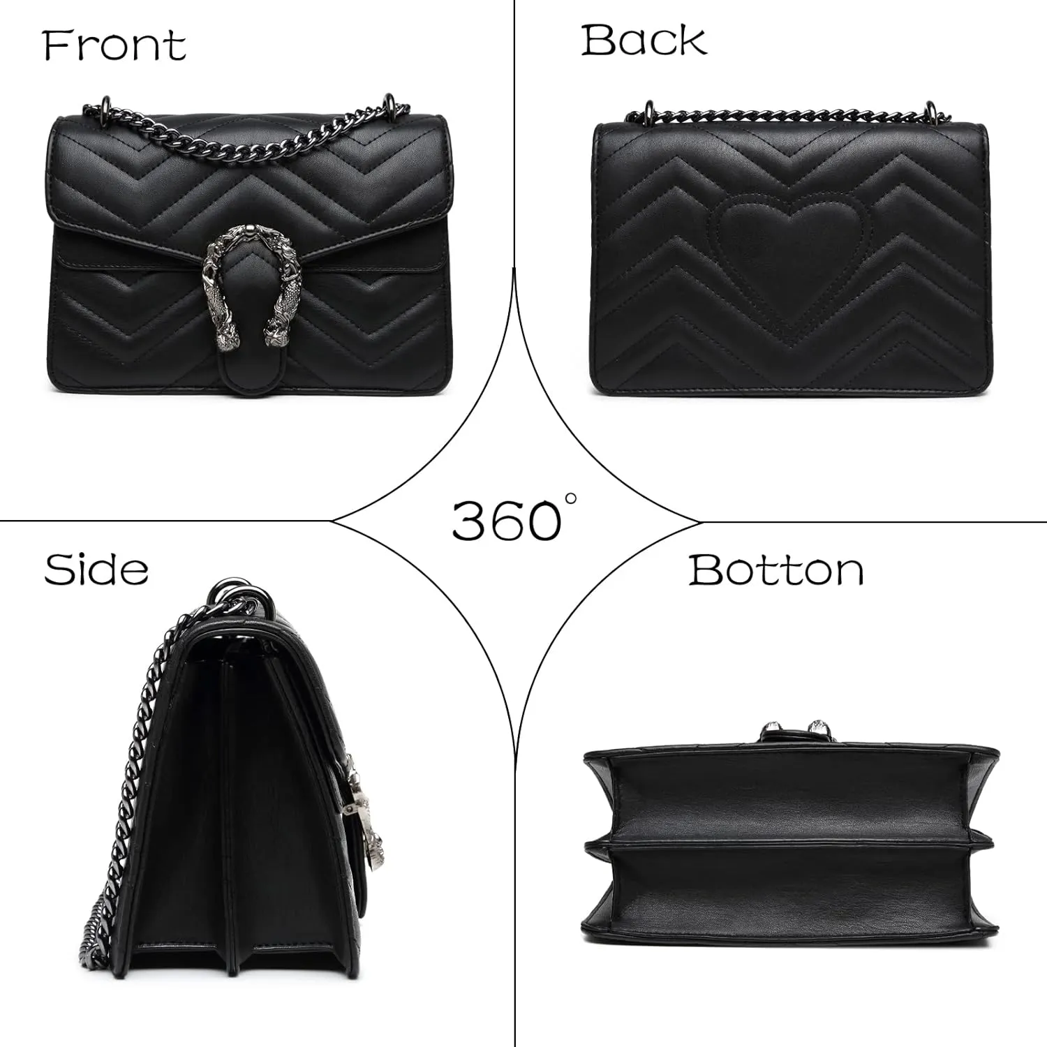 MYHOZEE Crossbody Bags for Women - Snake Printed Clutch Purses Leather Chain Shoulder Bags Evening Handbags