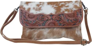 Myra Bag Brown Shells Hand-Tooled Bag S-3996