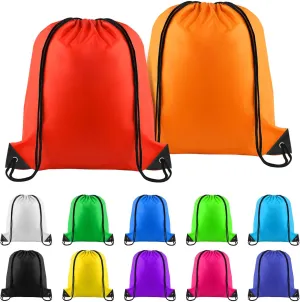 NACHLYNN 12 Pieces Drawstring Backpack Bulk 12 Colors DIY Drawstring Bags Nylon Draw String Sport Bag Tote Sackpack Sports Bag for Boys Girls Women Men Gym Sport Trip