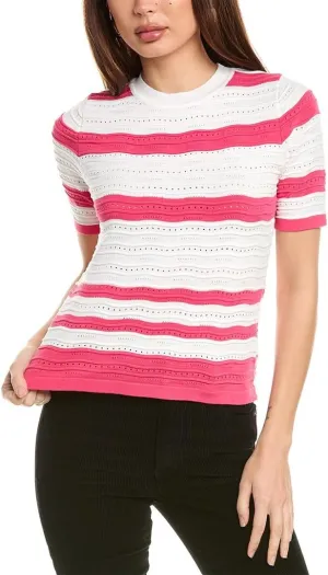 Nanette Nanette Lepore Womens Pointelle Top, M, Pink