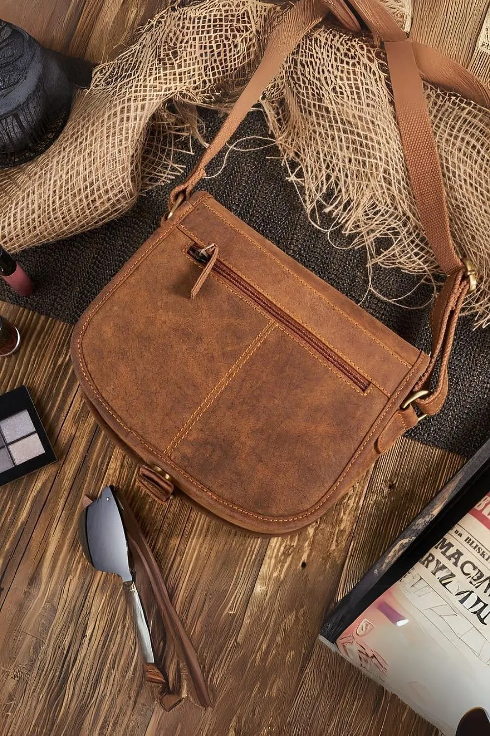 Natural leather bag