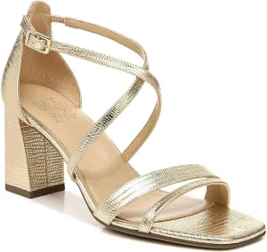Naturalizer Womens Tiff Snake Print Leather Dress Sandals Gold 10.5 Medium (B,M)