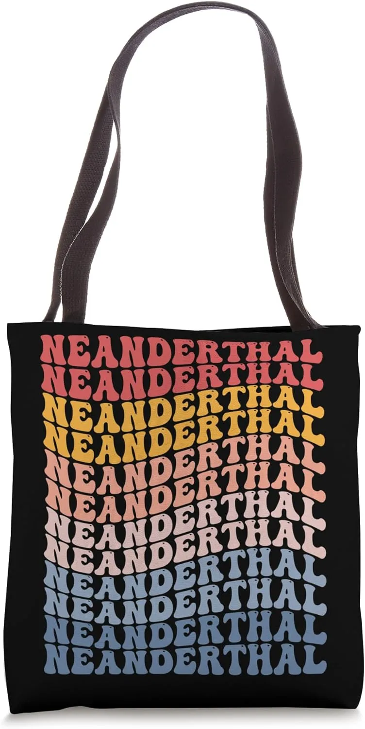Neanderthal Groovy Retro Tote Bag