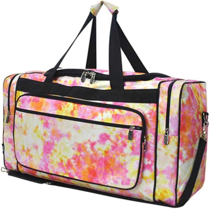 NGIL Canvas 23" inch Duffle Bag (Tropical Tie Dye-Black)