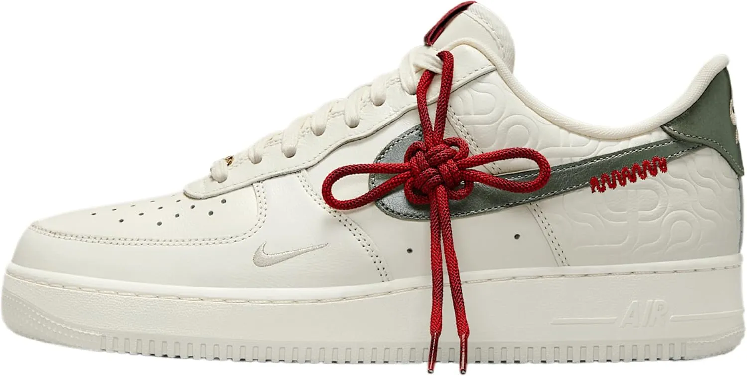 Nike Air Force 1 ’07 Men's Shoes (HV5979-130, Sail/Light Bone/University Red/Jade Horizon)