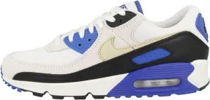 Nike Air Max 90 Premium Men's Shoes (HF3449-100, White/Racer Blue/Black/Khaki) Size 9