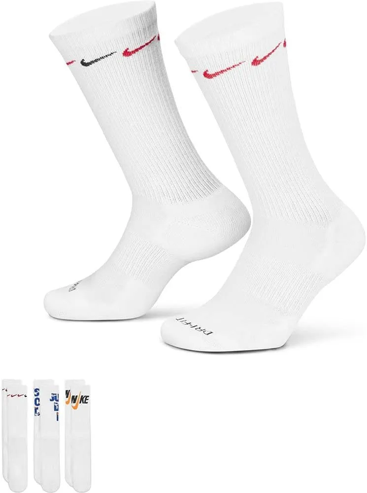 Nike Everyday Plus Dri-FIT Adult Men Unisex Cushioned Crew Socks (3 Prs)