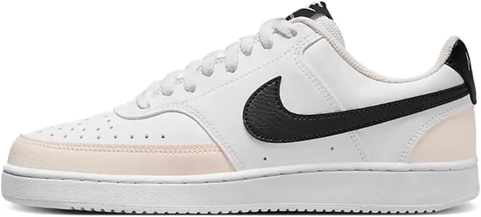 NIKE Womens Court Vision LO Casual Shoes Adult FD0285-100 (White/Black-Light Soft P), Size 8.5
