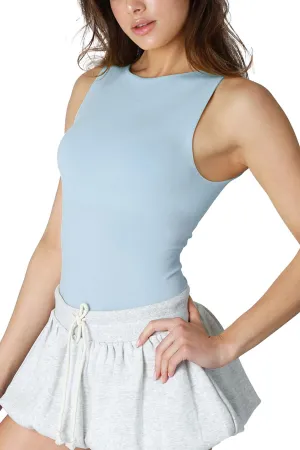 NIKIBIKI Women Seamless Clean Line Boat Neck Tank Top, Made in U.S.A, One Size