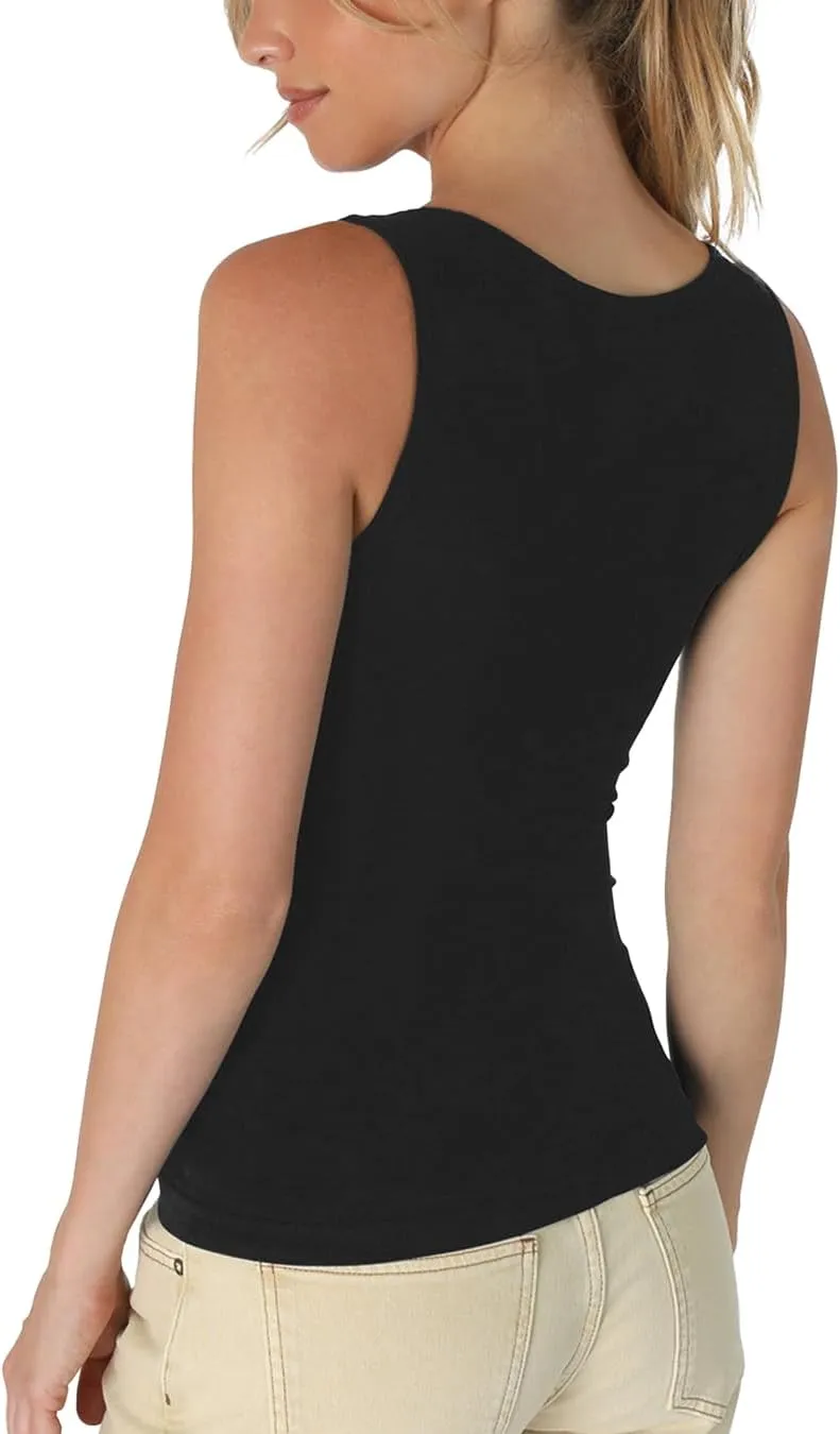 NIKIBIKI Women Seamless Clean Line Boat Neck Tank Top, Made in U.S.A, One Size