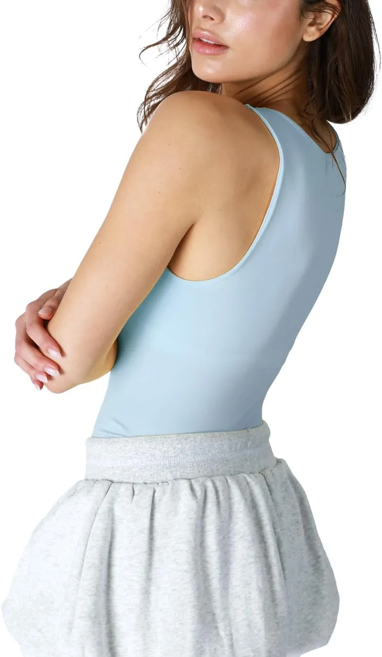 NIKIBIKI Women Seamless Clean Line Boat Neck Tank Top, Made in U.S.A, One Size