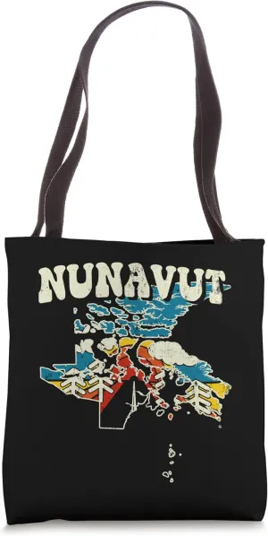 Nunavut Vintage Province Rainbow Canada Retro 70s Map Tote Bag