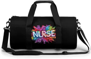 Nurse Appreciation Day Tie Dye Lightweight Gym Bag for Men Women Travel Duffel Bag Sports Workout Bag with Adjustable Strap