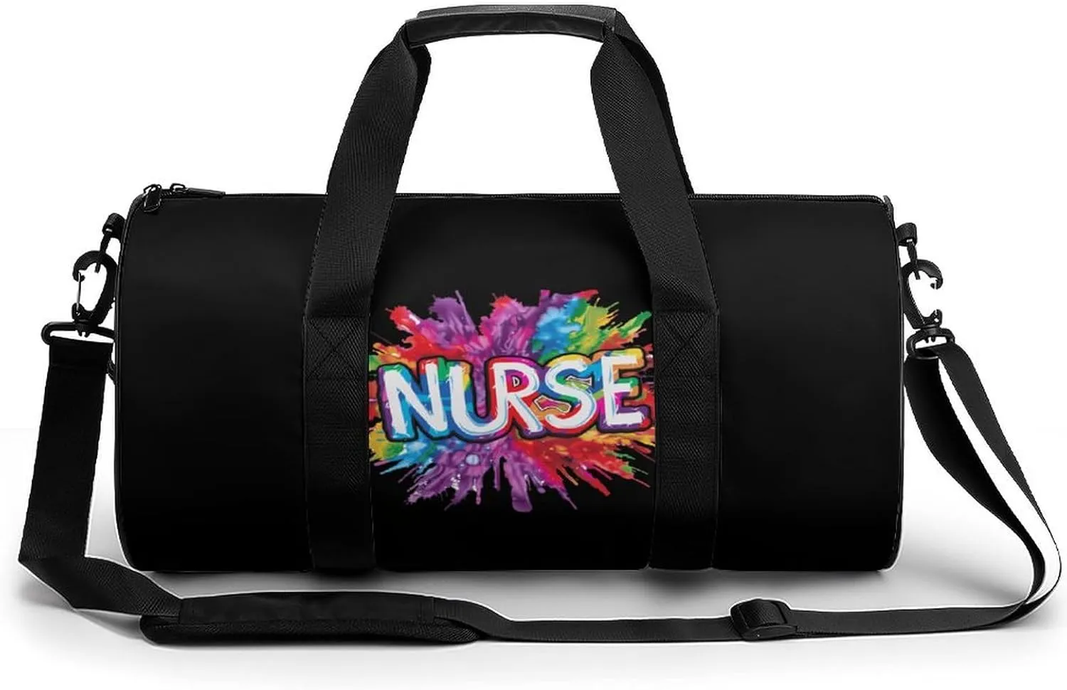 Nurse Appreciation Day Tie Dye Lightweight Gym Bag for Men Women Travel Duffel Bag Sports Workout Bag with Adjustable Strap