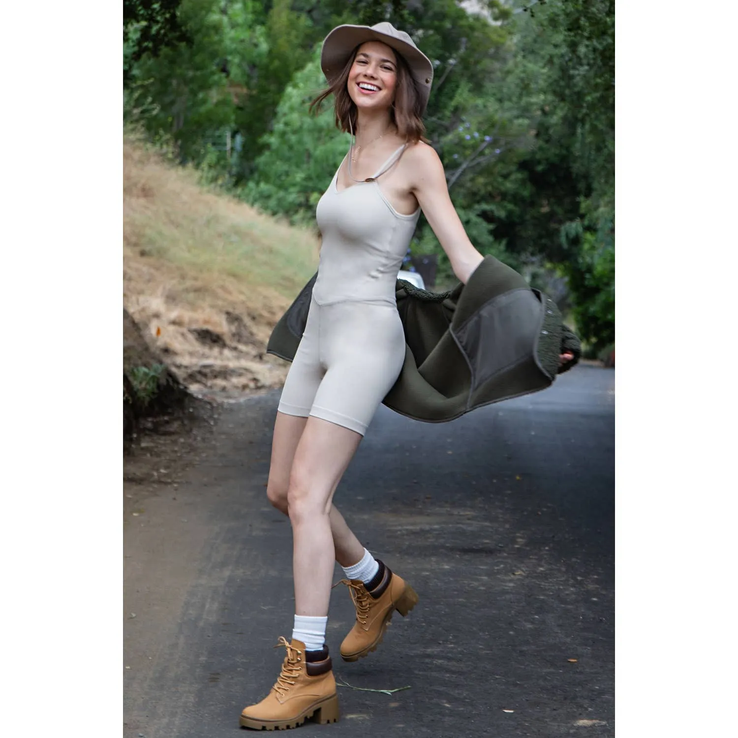 Nylon Rib Romper