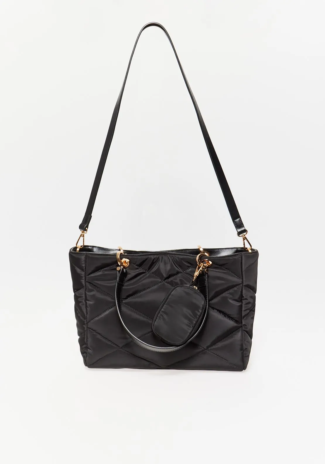 Nylon Shopper Bag Black - Black