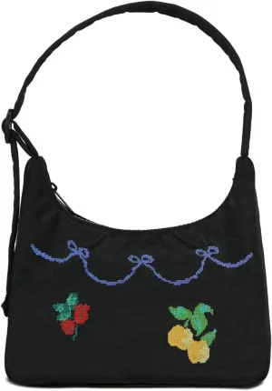 Nylon Shoulder Bag - Adjustable Quilted Strap, Structured Slouchy Design with Interior Zip Pocket