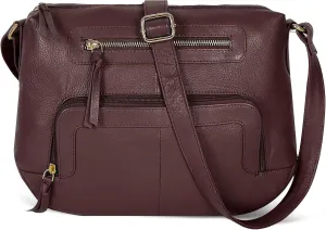 Oak Leathers Women's Crossbody Bag - Genuine Leather Crossover Shoulder Purse With Adjustable Sling Strap - Medium Size