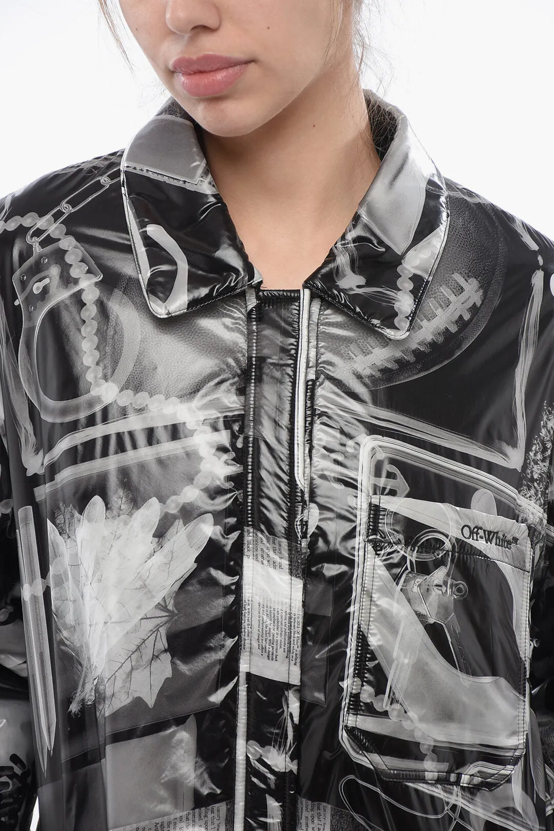 Off-White Printed Nylon XRAY Padded Windbreaker