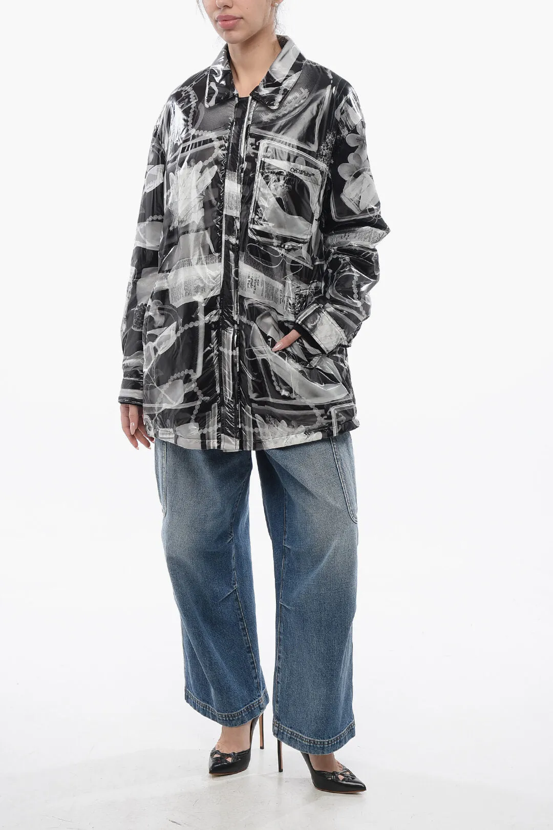 Off-White Printed Nylon XRAY Padded Windbreaker