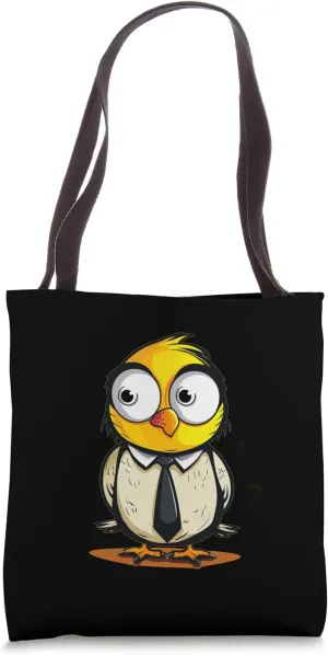Office Bird with Tie for bureau and Birds Lovers Tote Bag
