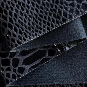 ONEART | Snake Skin Texture Faux Leather Fabric 54" Wide, Soft Embossed Vinyl for Sewing Crafts and Home Upholstery, Sold by Separated Yard (Black)