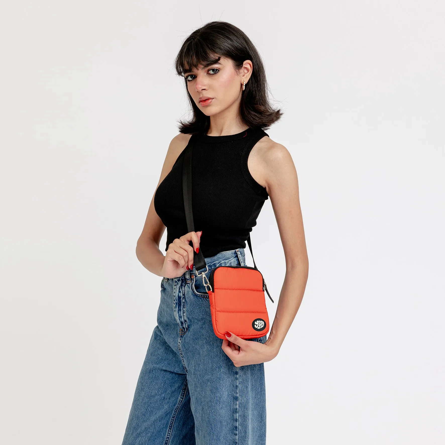 Orange Nylon Mobile Bag